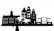 woman cleaning amsterdam skyline Wall Decal