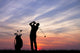 Golfer Sunset Wall Mural