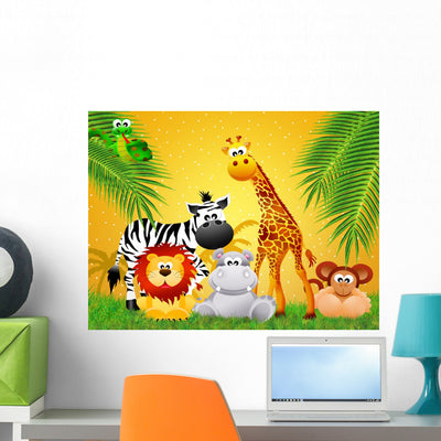 Wild Animals Forest shown on a wall