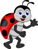 funny lady bug cartoon Wall Decal