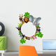 animal cartoon collection with blank sign and tropical plant Wall Decal