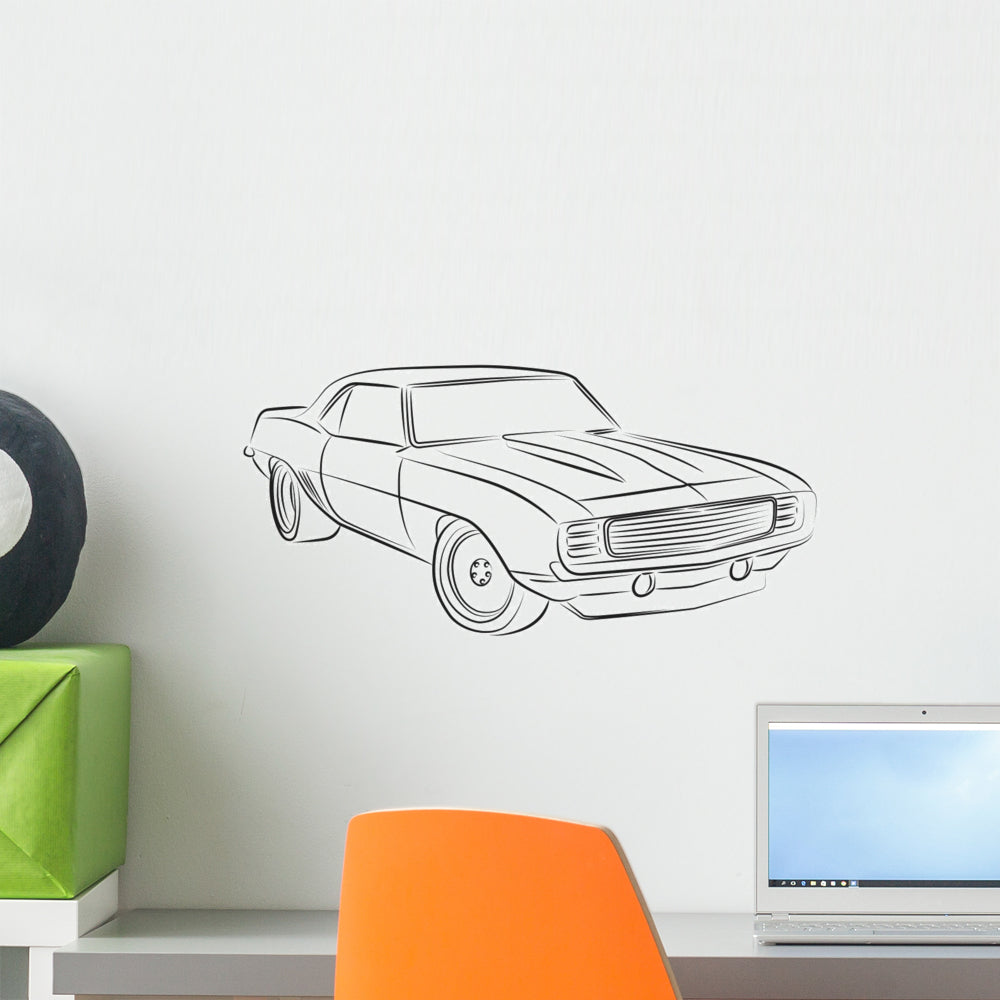 Muscle Car Drawing – Wallmonkeys