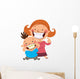 Happy mom and son with braces Wall Decal