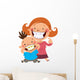 Happy mom and son with braces Wall Decal