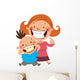 Happy mom and son with braces Wall Decal