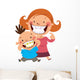 Happy mom and son with braces Wall Decal