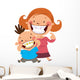 Happy mom and son with braces Wall Decal