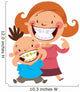 Happy mom and son with braces Wall Decal