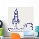 Retro Rocket Doodle Style