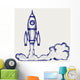 Retro Rocket Doodle Style