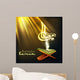 Arabic Islamic calligraphy of text Ramadan Kareem with open Isla Wall Mural