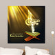 Arabic Islamic calligraphy of text Ramadan Kareem with open Isla Wall Mural
