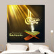 Arabic Islamic calligraphy of text Ramadan Kareem with open Isla Wall Mural