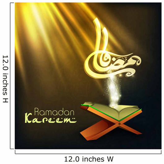 Arabic Islamic calligraphy of text Ramadan Kareem with open Isla Wall Mural