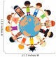 Many children holding their hands around Earth Wall Decal