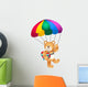 Teddy Bear Parachute Holding Heart Wall Decal