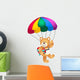 Teddy Bear Parachute Holding Heart Wall Decal