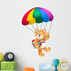 Teddy Bear Parachute Holding Heart Wall Decal
