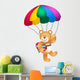Teddy Bear Parachute Holding Heart Wall Decal