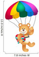 Teddy Bear Parachute Holding Heart Wall Decal