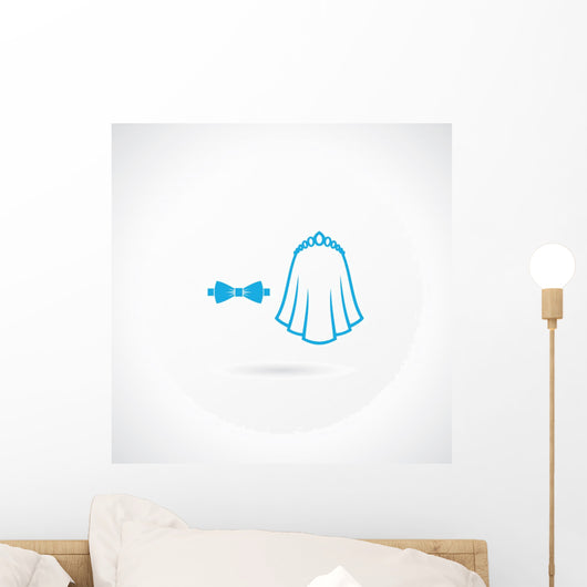 Groom bow and bride veil Wall Decal