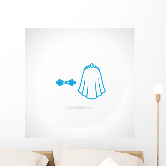 Groom bow and bride veil Wall Decal