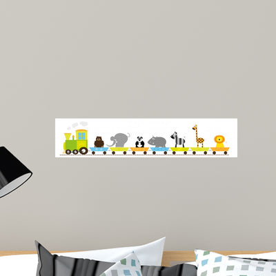 Animals Train Vector Illustration shown on a wall
