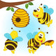 bees around a hive Wall Decal