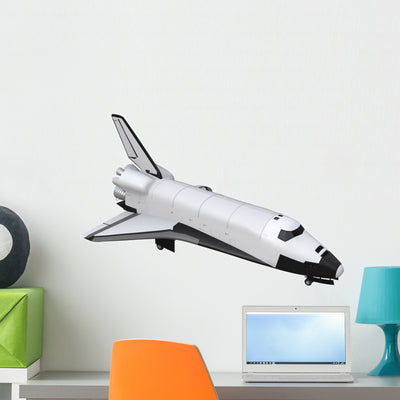 Space Shuttle Wall Decal shown on a wall