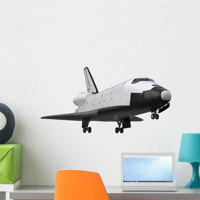 Space Shuttle Wall Decal shown on a wall