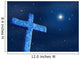 Old stone cross over a dark night starry sky. Wall Mural