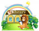 Lion outside Library Wall Decal