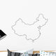 China outline map with shadow. Wall Decal