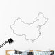China outline map with shadow. Wall Decal