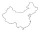 China outline map with shadow. Wall Decal