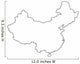China outline map with shadow. Wall Decal