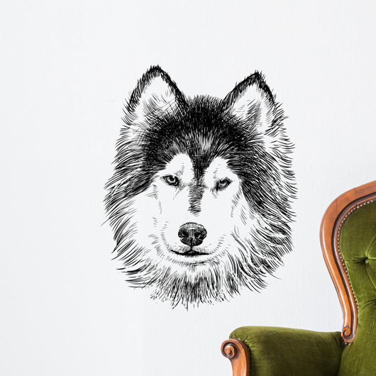 portrait of husky Wall Decal