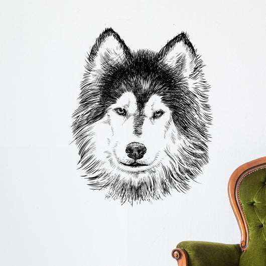 portrait of husky Wall Decal