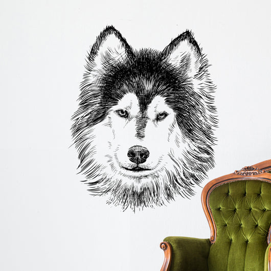 portrait of husky Wall Decal