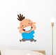 Happy boy smiling pointing his smile and teeth Wall Decal