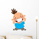 Happy boy smiling pointing his smile and teeth Wall Decal
