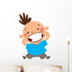 Happy boy smiling pointing his smile and teeth Wall Decal