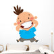Happy boy smiling pointing his smile and teeth Wall Decal