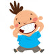 Happy boy smiling pointing his smile and teeth Wall Decal
