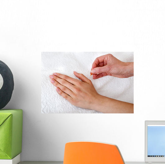 Alternative Practitioner Applying Acupuncture Needles. Wall Mural