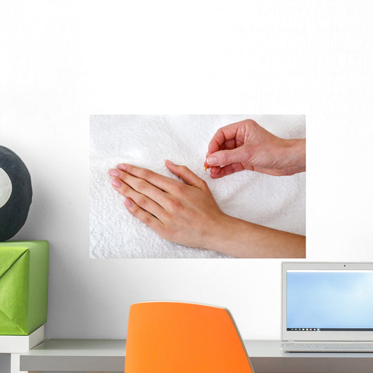 Alternative Practitioner Applying Acupuncture Needles. Wall Mural
