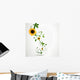 Vector Nature Background With Sunflowers Wall Mural