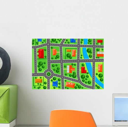 Map of suburb town Wall Mural