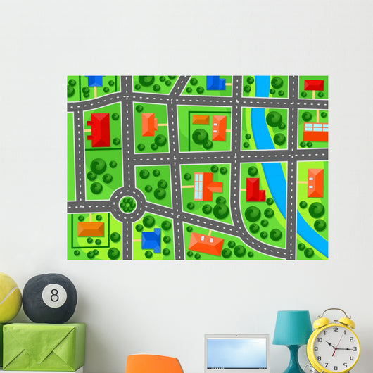 Map of suburb town Wall Mural