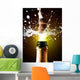 Up Champagne Cork Popping Wall Mural